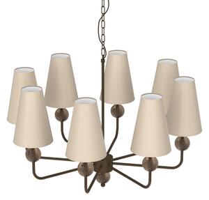 Candelabru GRENADA cu lanț, 8xE14/15W/230V, bej