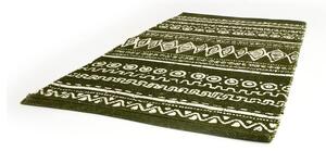 Covor din bumbac Webtappeti Ethnic, 55 x 140 cm, verde-alb