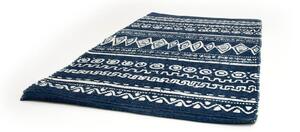 Covor din bumbac Webtappeti Ethnic, 55 x 180 cm, albastru-alb