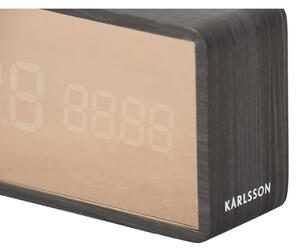 Ceas deșteptător cu LED cu aspect de lemn Karlsson Mirror, arămiu