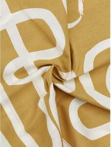 Lenjerie de pat din bumbac percale Westwing Collection Malu, 135 x 200 cm, galben-alb