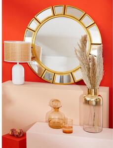 Oglindă de perete cu ramă metalică aurie Westwing Collection Amy, ø 78 cm