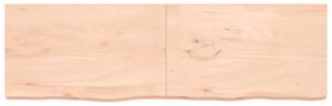 Poliță de perete, 200x60x(2-6)cm, lemn masiv de stejar netratat