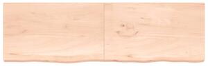 Blat de baie, 200x60x(2-4) cm, lemn masiv netratat