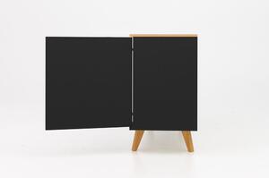 Comodă cu picioare din lemn de fag Tenzo Amelia, 162 x 77 cm, negru