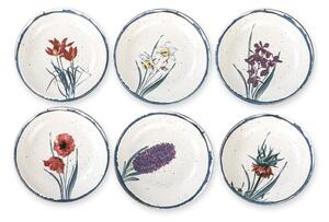 Set 6 farfurii de desert din ceramică My Ceramic Flower, ø 13 cm