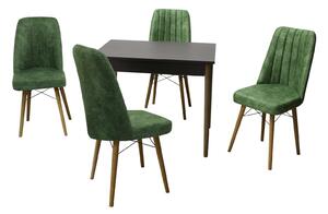 Set masă fixă Deco Wenge cu 4 scaune Atena Verde