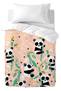 Lenjerie de pat din bumbac pentru copii Moshi Moshi Panda Garden, 100 x 120 cm
