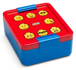 Set caserolă pentru gustări și sticlă LEGO® Iconic, roșu-albastru