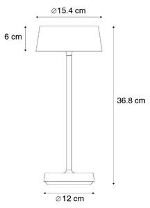 Lampă de masă de exterior neagră cu LED cu variator tactil IP44 - Sammi