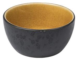 Bol din ceramică și glazură interioară Bitz Mensa, diametru 10 cm, negru - galben ocru