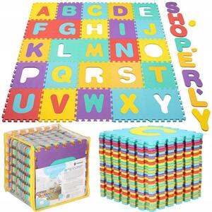 Covor spuma ptr copii, EVA multicolor, model alfabet, 172x172x1cm, Springos