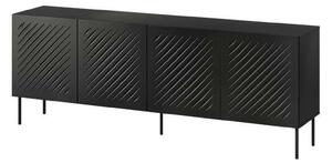 Comoda SIENA, negru, PAL laminat/metal, 201x40x75 cm