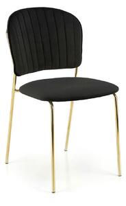 Scaun K499, negru/auriu, stofa catifelata/metal, 47x56x85 cm
