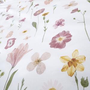 Lenjerie de pat Catherine Lansfield Wild Flowers, 200 x 200 cm, alb - roz