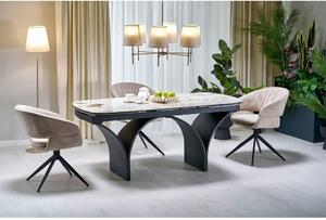 Masa extensibila ALTER, bej/negru, ceramica/sticla/metal, 180/260x90x7