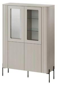 Vitrina VERA, casmir, PAL laminat/sticla, 110x40x160 cm