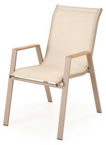 Scaun gradina HOVER, bej/cappuccino, plasa/metal, 54x73x90 cm