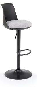 Scaun bar H127, negru/gri, stofa clasica/polipropilena/metal, 40x46x88
