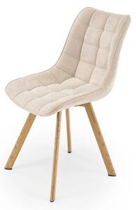Scaun K332, bej/stejar, stofa/metal, 46x61x84 cm