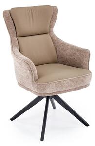 Scaun rotativ K611, grej, piele ecologica/stofa, 64x66x96 cm