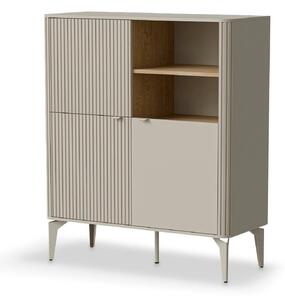 Comoda BELUCI, casmir/stejar, PAL laminat/metal, 97x40x116 cm