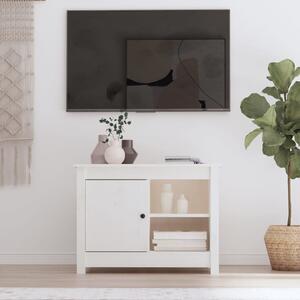 Comodă TV, alb, 70x36,5x52 cm, lemn masiv de pin