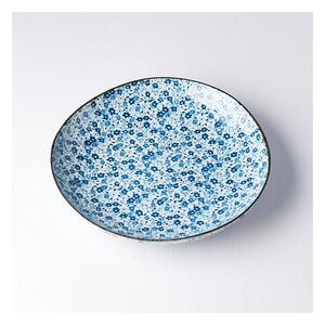 Farfurie din ceramică MIJ Daisy, ø 23 cm, alb - albastru