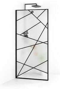 Paravan dus walk-in sticla securizata 8 mm Laser Black 90x190