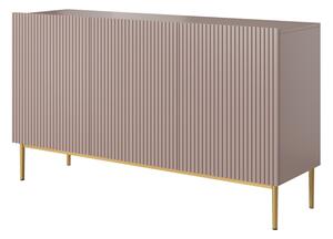 Comoda Nicole 150 cm - MDF roz antic / picioare aurii