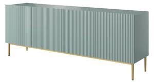 Comodă Nicole 200 cm - salvie MDF / picioare aurii