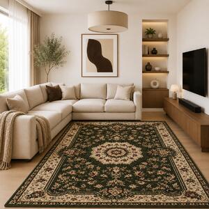 Covor Clasic, Lotos 1520, Verde, Diverse Dimensiuni, 1800 gr mp