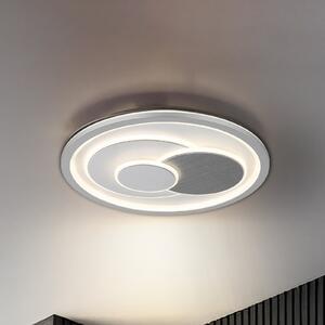 Globo Plafonieră LED Ruiz I, alb/argintiu, Ø 48 cm, CCT, Alb, Camera de zi / sufragerie, Metal
