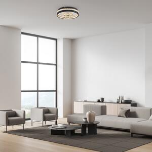JUST LIGHT. GmbH Plafonieră LED Hanni, negru, fier, aluminiu, aspect de cristal, Negru, Camera de zi / sufragerie, Metal, Modern