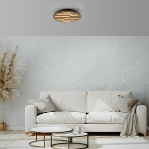 JUST LIGHT. GmbH Plafonieră LED Acoustic, Ø 38 cm, lemn natural, metal, Lemn, Camera de zi / sufragerie, Lemn, Modern