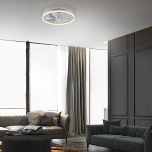 JUST LIGHT. GmbH Ventilator de tavan cu LED Rita, alb, CCT, telecomandă, Ø 50 cm, reglabil, Alb, Camera de zi / sufragerie, Metal, Modern