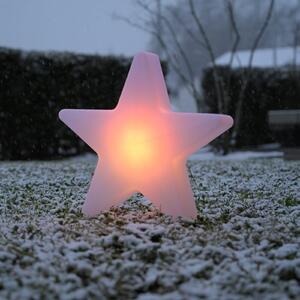 JUST LIGHT. GmbH Lampă decorativă cu LED și baterie Star, înălțime 39,5 cm, IP44, alb, RGBW, reglabil, Alb, Camera de zi / sufragerie, Plastic