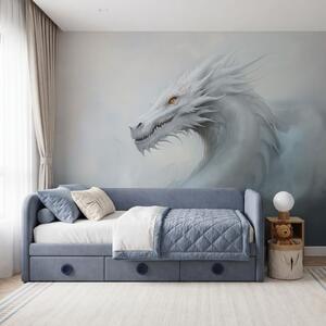 Fototapet Dragonul alb printre nori, Fototapet unicorni, Fototapet populare, w03842 - Tapeko.ro