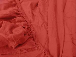 Cearsaf Jersey cu elastic 90x200 cm rosu