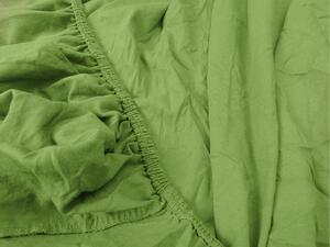 Cearsaf Jersey EXCLUSIVE cu elastic verde 160 x 200 cm