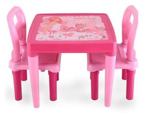 Masuta cu scaunele Little Girl Pink