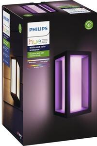 Aplică cu LED integrat Philips Hue Impress Small 2x8W 1200 lumeni, lumină RGBW, pentru exterior IP44, negru
