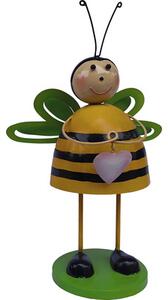 Figurină albină cu floare Lafiora H 35 cm, metal, galben