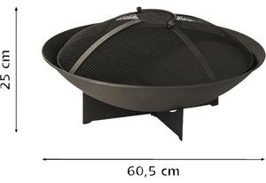 Bol de foc cu grill Landmann pentru terasă Ø 60 cm H 35 cm negru