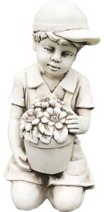 Statuie Băiat cu floare 24x26x43,5 cm