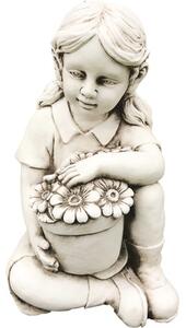 Statuie Fetiță coș cu flori 24x26x43,5 cm