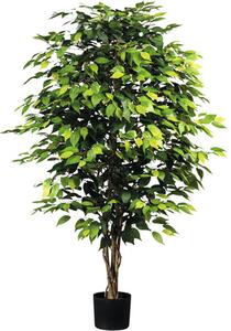 Plantă artificială Ficus benjamini în ghiveci M 150 cm verde