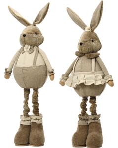 Figurine iepuri H 84 cm, poliester, maro