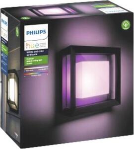 Plafonieră/aplică cu LED integrat Philips Hue Econic 15W 1150 lumeni, lumină RGBW, pentru exterior IP44, negru