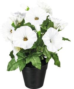 Plantă artificială Petunie în ghiveci H 28 cm alb